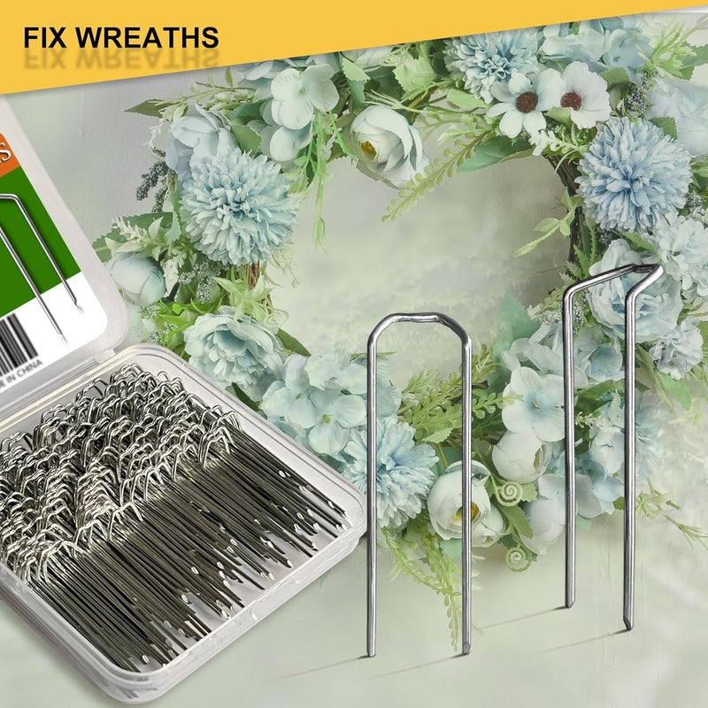 Doloftena 180PCS Floral Picks, 1.81Inch U/M Shape Floral Pins, Premium Metal Sharp Flower Plant Pins for Straw Wreath Making Floral Arrangement Supplies DIY Craft Projects Bouquet Plants - Image 4